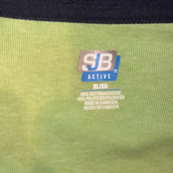 SJB Active lime green and black printed tee size XL! - Picture 8 of 8